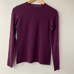 Ibex 100% Zque Merino Wool Long Sleeve Shirt Size Women’s Small Purple Gorpcore